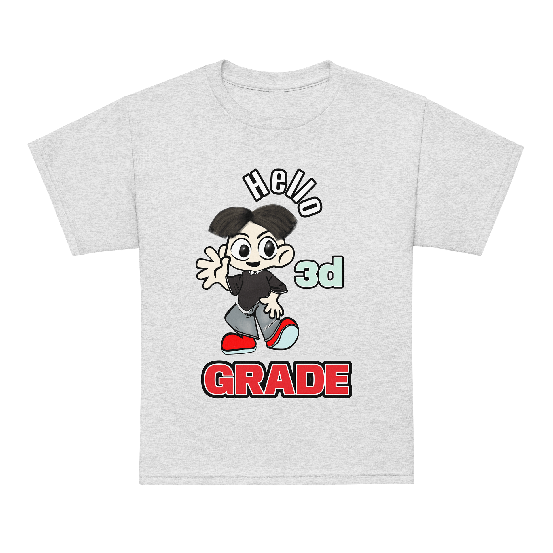 Playful Hello 3D Cartoon Youth Sports Tee product image (40)