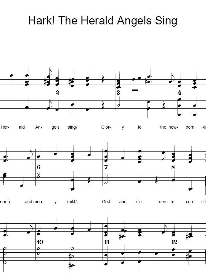 Hark! The Herald Angels Sing - Christmas - Piano sheet music product image (1)