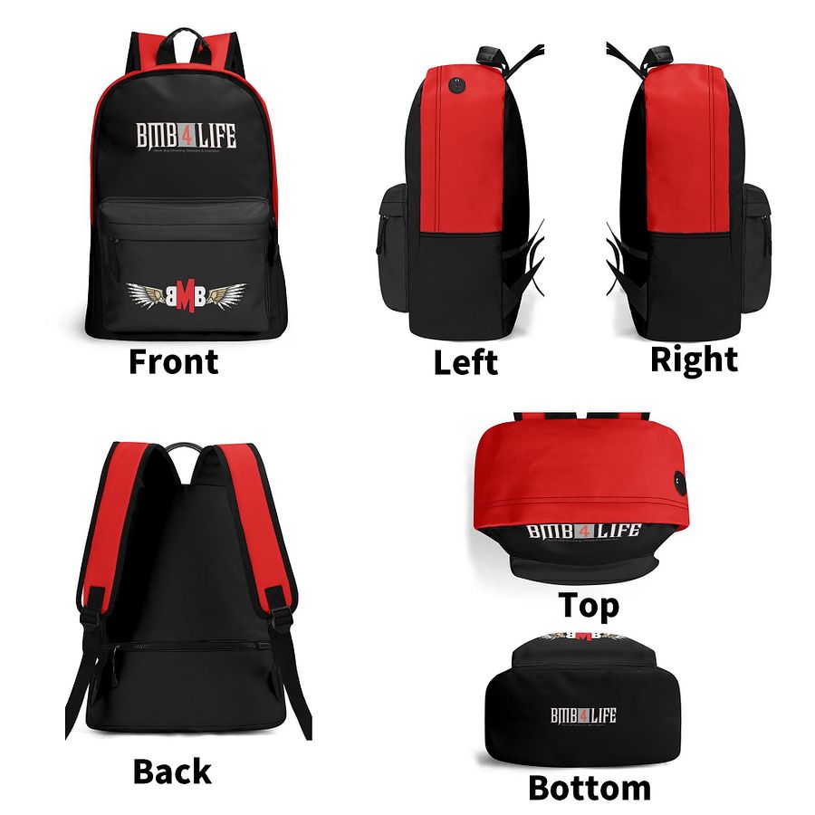 17 Inch Twill TEAMBMB Leather School Backpack product image (10)
