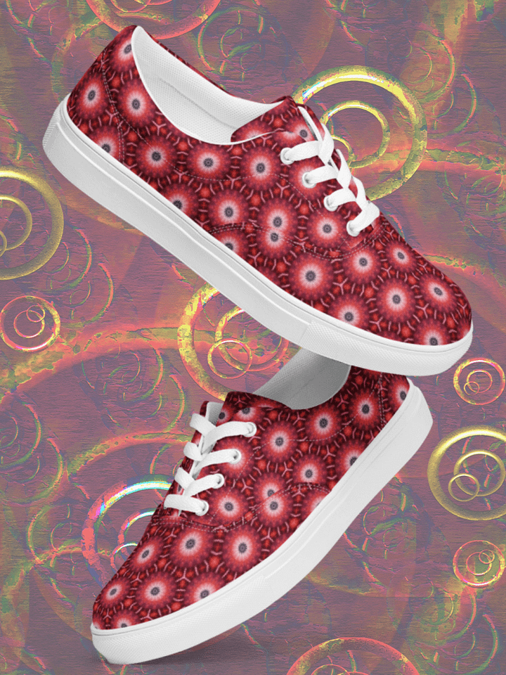 Red Floral Kaleidoscope Women's Canvas Shoes product image (1)