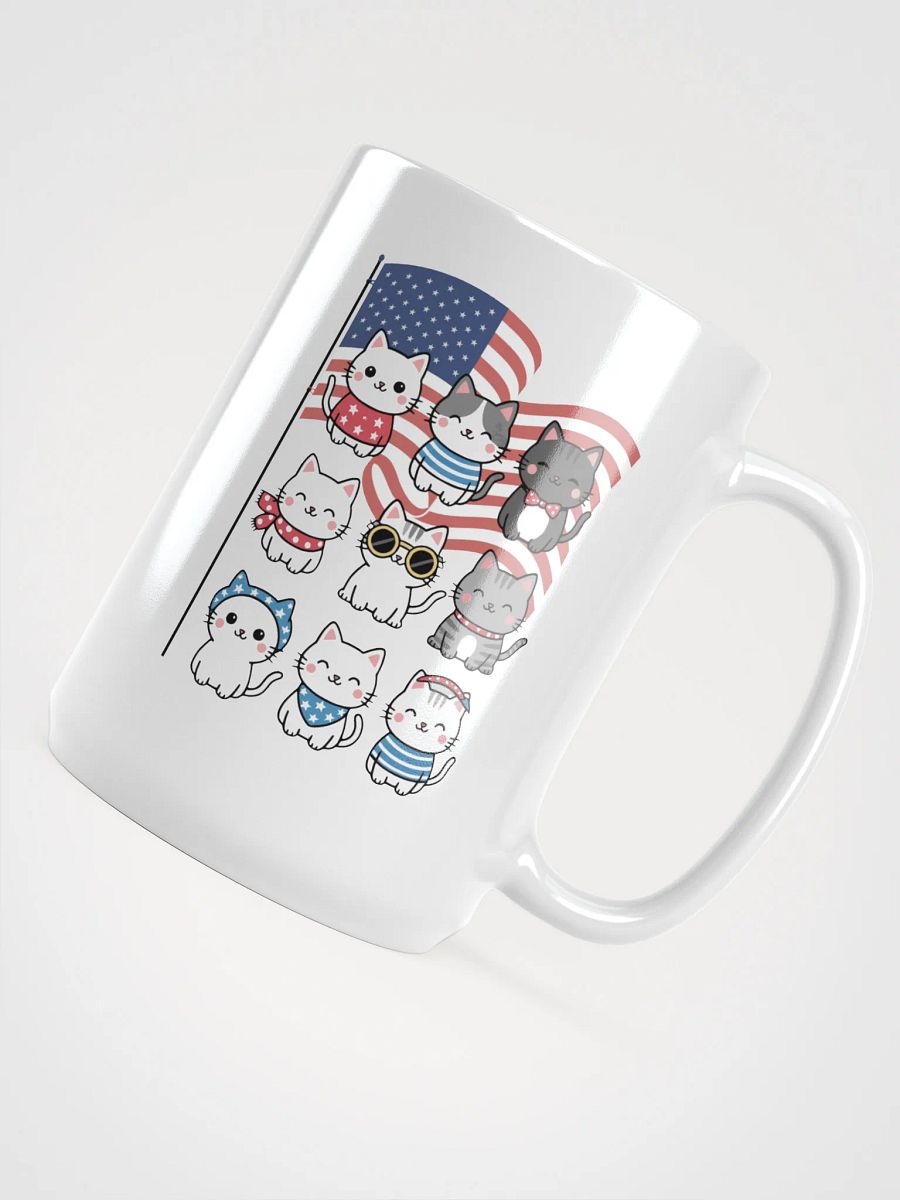 Cute Patriotic Cat Mug– 4th of July Kawaii Kitten USA Flag Mug product image (4)