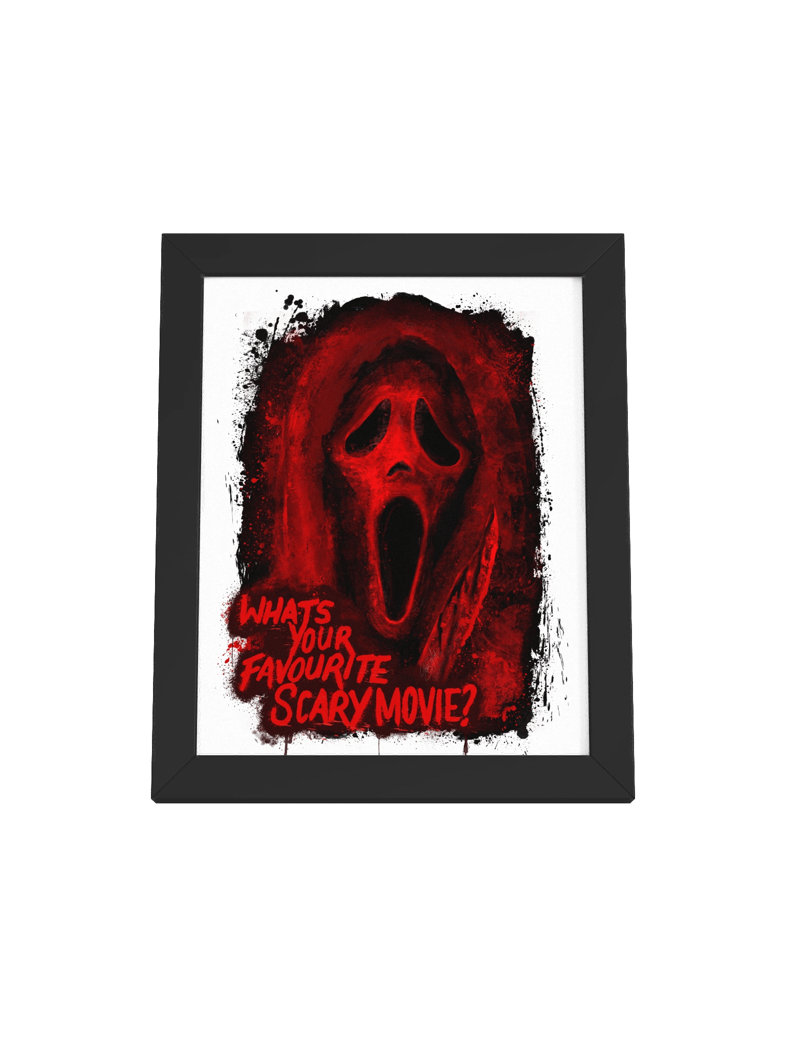 WHITE BLK Framed Ghost Face Print (Red) product image (1)