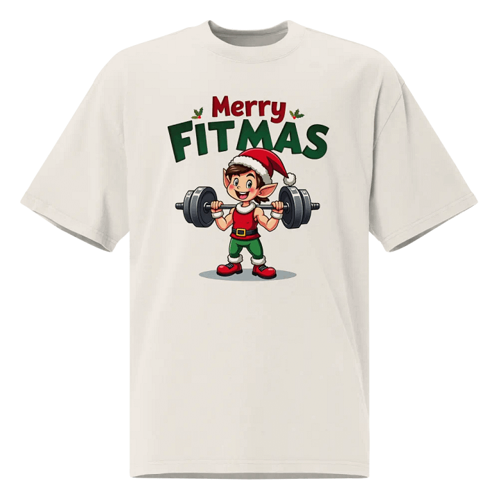 Merry Fitmas Elf Oversized Tee product image (1)