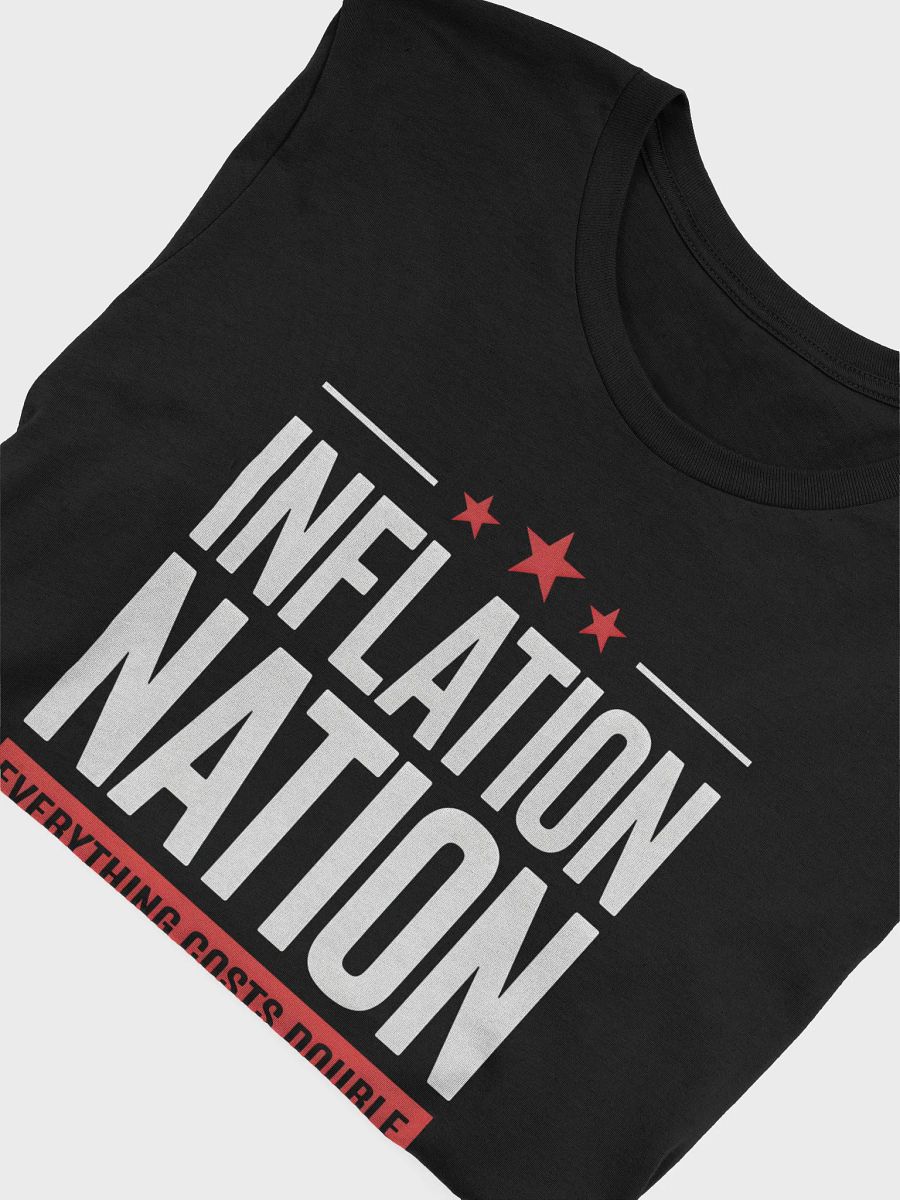 Inflation Nation Graphic Tee | Red Stars & Cost Design Black Shirt product image (5)