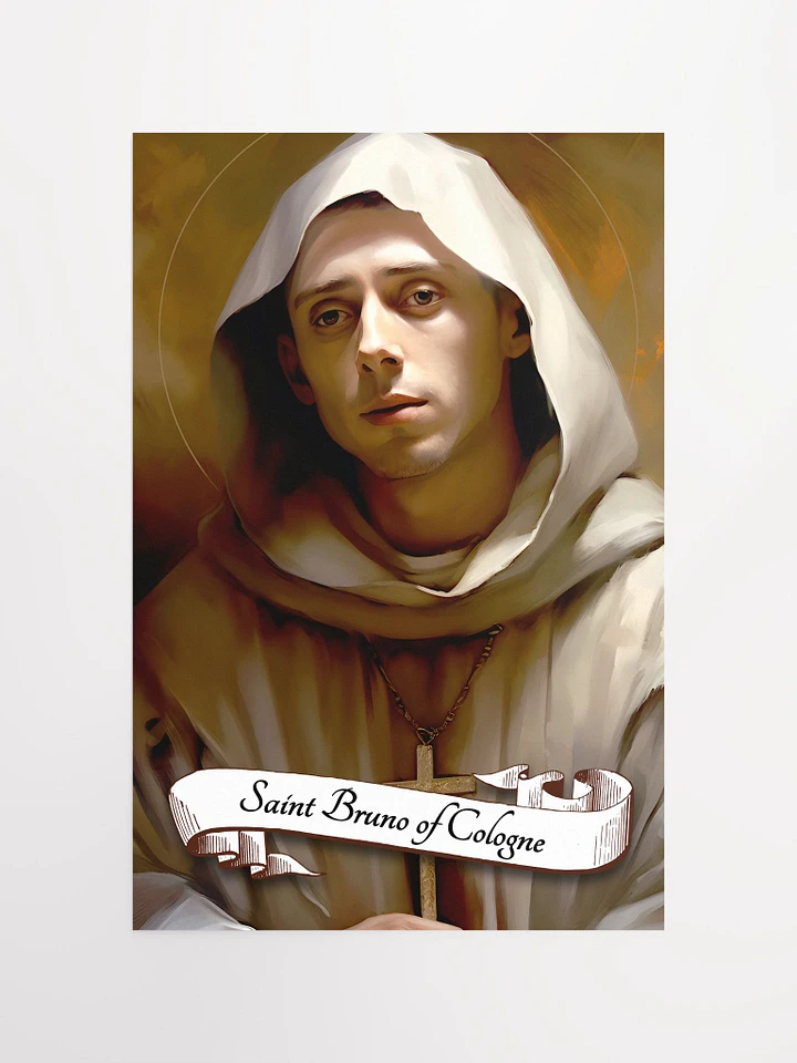 Saint Bruno of Cologne Patron Saint of Contemplative Monastic Life, Germany, Monks, Exorcists, Possessed Persons, Calabria, Matte Poster product image (2)