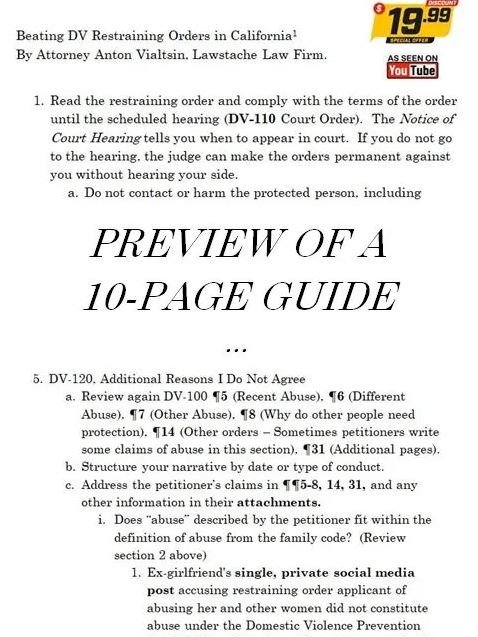 Beat DV Restraining Orders in California – A 10-Page Legal Guide by LAWSTACHE product image (1)