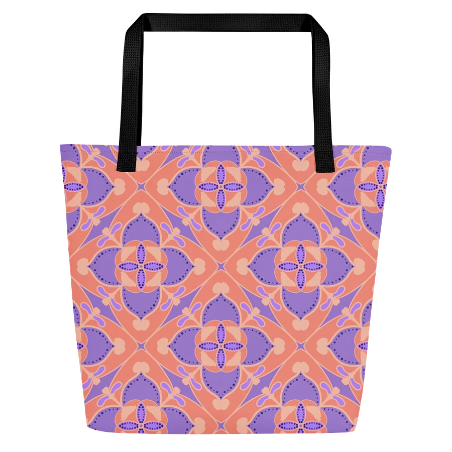 Peach and Lilac Symmetry Pattern All Over Print Tote product image (2)