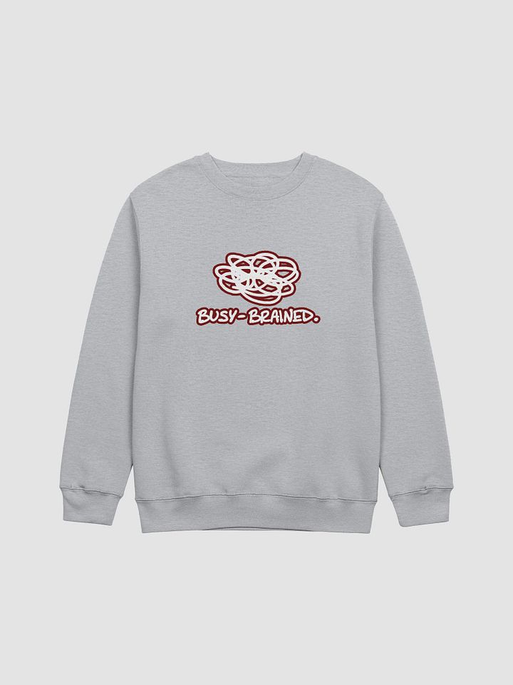 BUSY-BRAINED (lined design, #6D1616) printed crewneck product image (9)