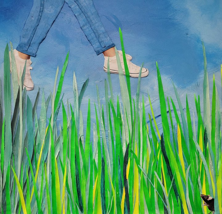 The Landing - Mixed Medium Art - 36x36 product image (1)