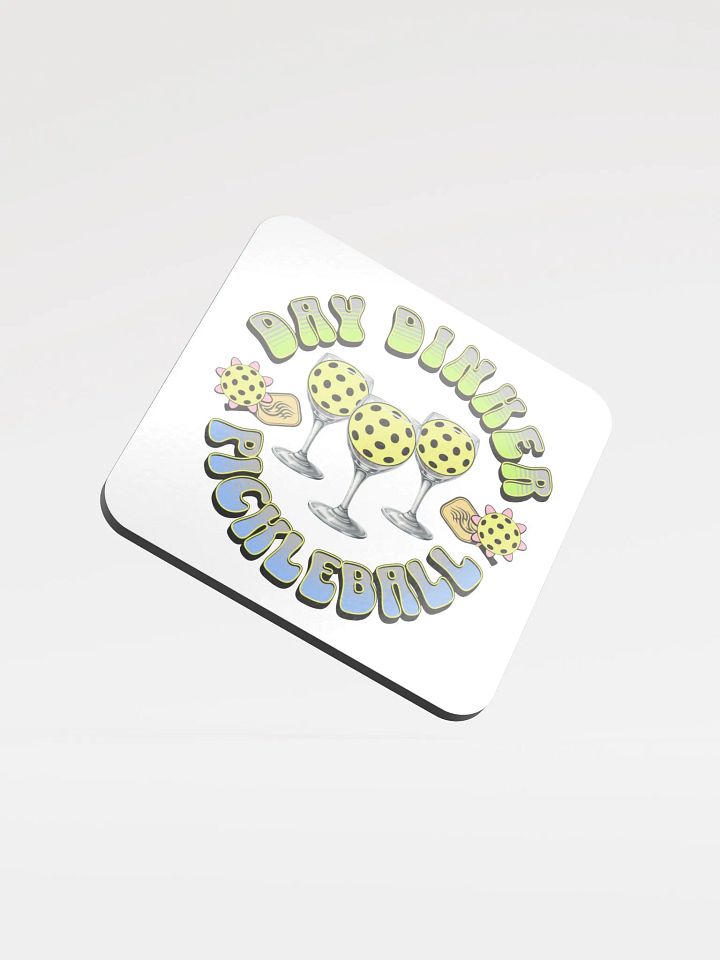 Day Drinker Pickleball Glossed Cork Coaster product image (1)