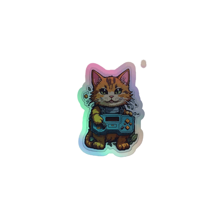 Whimsical Cat Holographic Sticker Sheet product image (1)