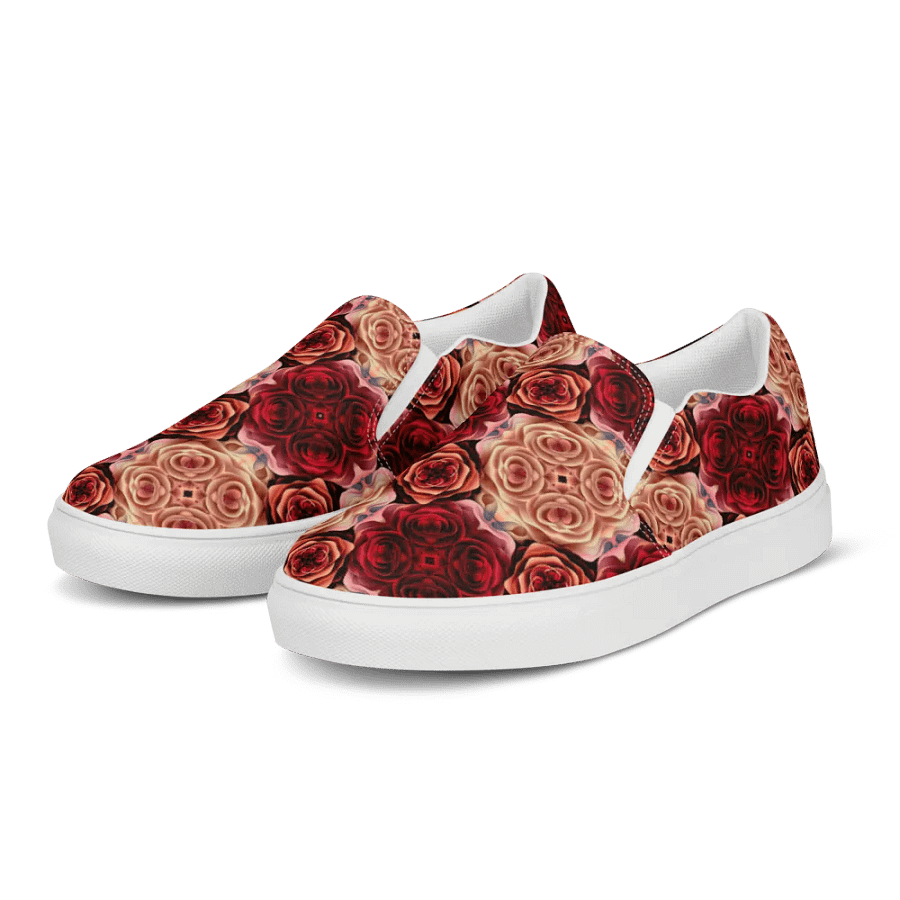 Rose Bouquet Women's Slip-On Canvas Shoes product image (8)