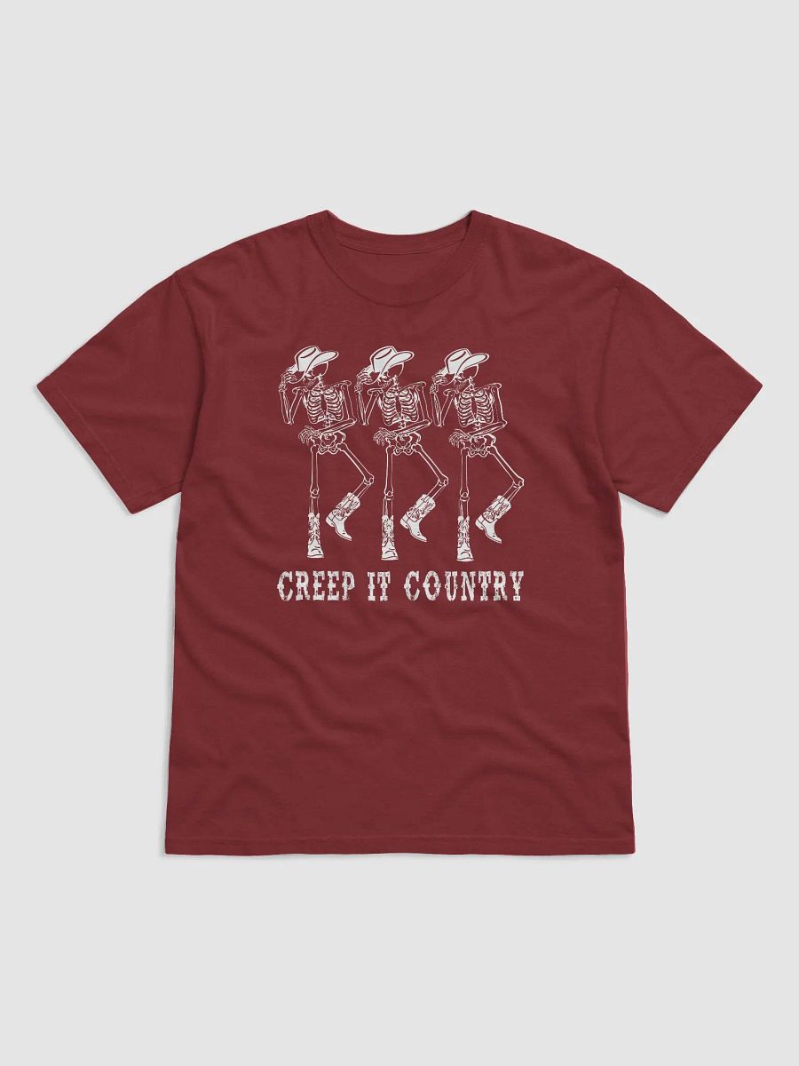 Creep It Country Cowboy Skeletons T-Shirt | Funny Western-Themed Fall and Halloween T-Shirt Design product image (8)