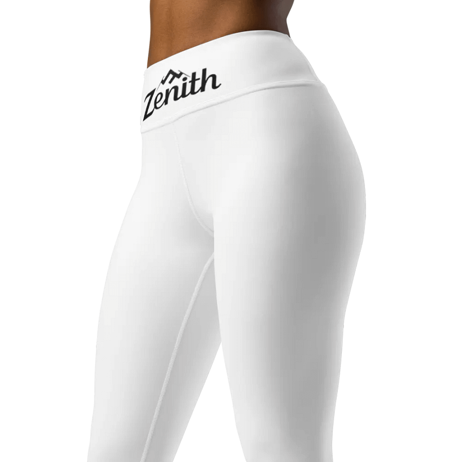 Zenith Women's White Yoga Leggings with Mountain Peak Logo product image (4)