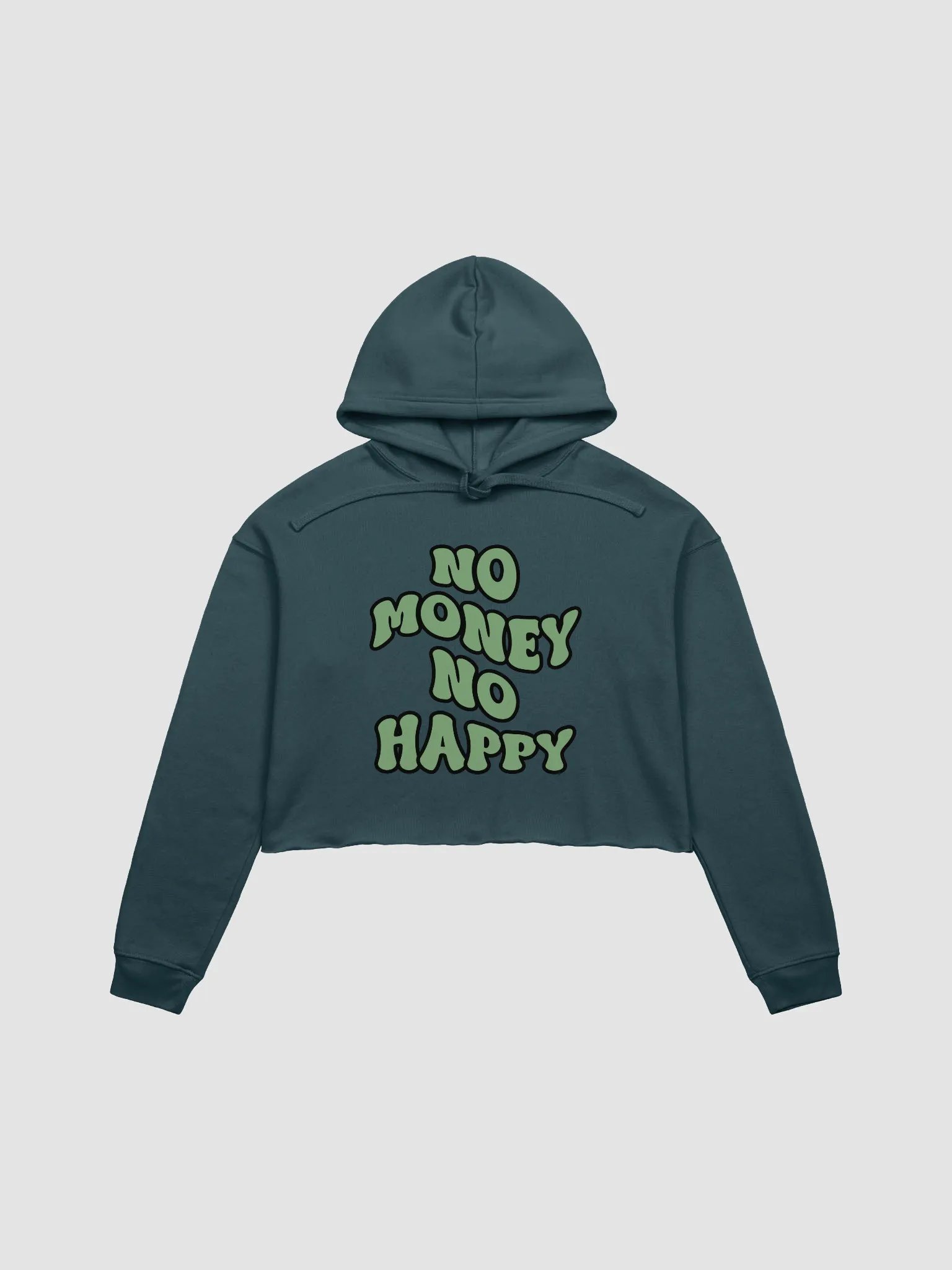 BUIII: No money, no happy Fleece Crop Hoodie product image (1)