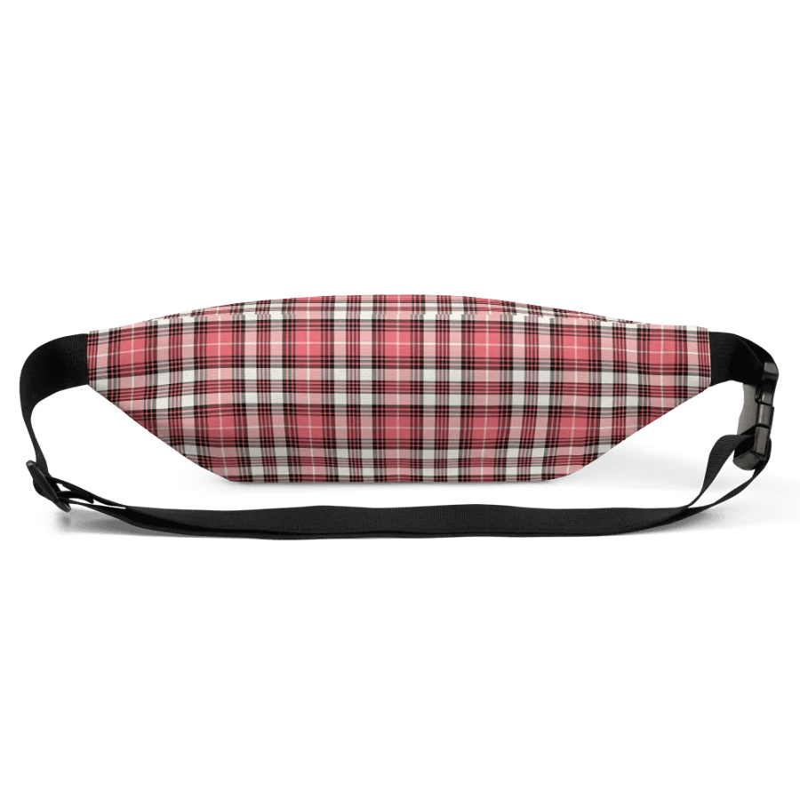 Coral Pink, Black, and White Plaid Fanny Pack product image (4)