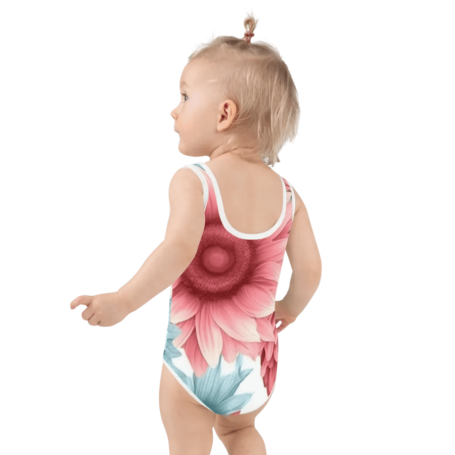 Child’s Blue And Pink Sunflower Bathing Suit product image (3)
