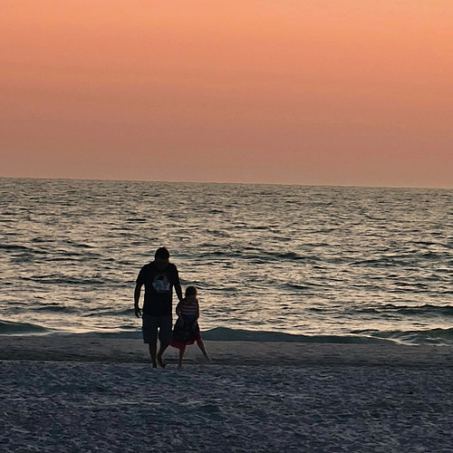 Daddy daughter walk on the beach. 🌅 
#sarasota #whitesand #sunset #familytime