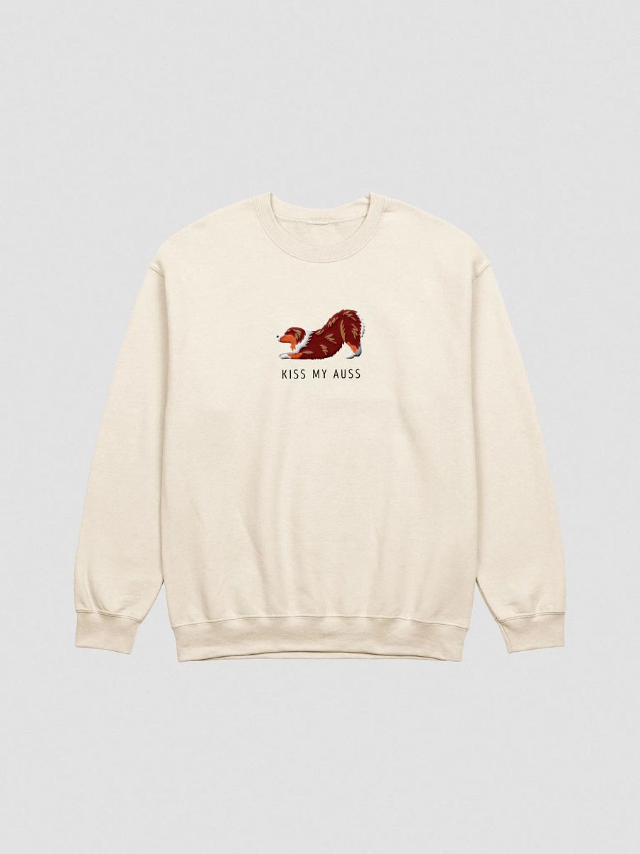 Kiss My Auss(2) Sweatshirt (Embroidered) of an Australian Shepherd(Red Tricolor) product image (4)