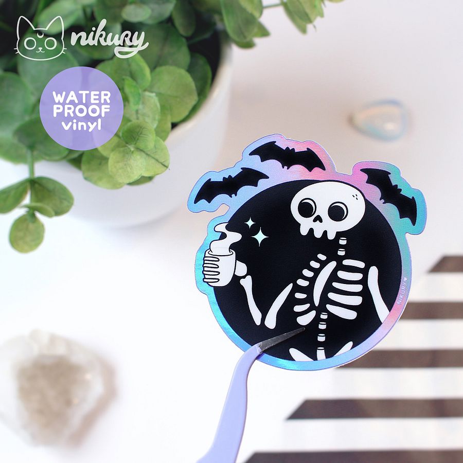 Holographic Skeleton Coffee / Tea Sticker product image (5)