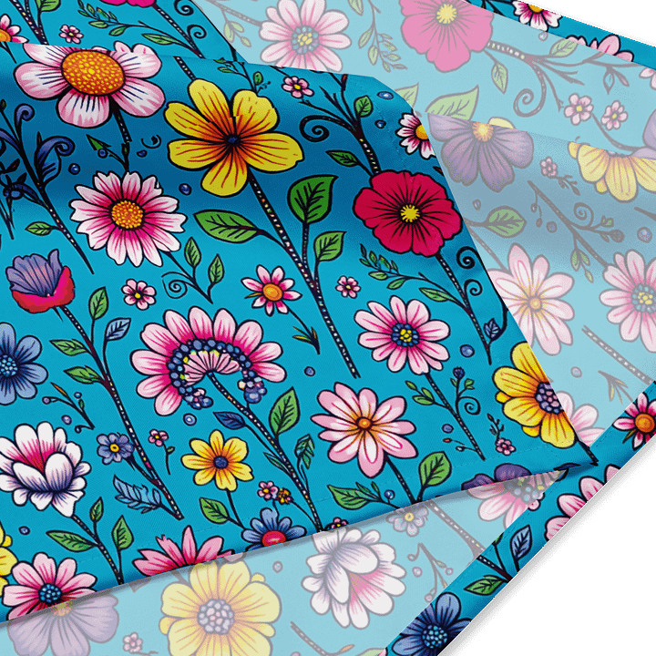 Floral Bandana – Colorful Flower Print Boho Scarf Cottagecore Headscarf product image (4)