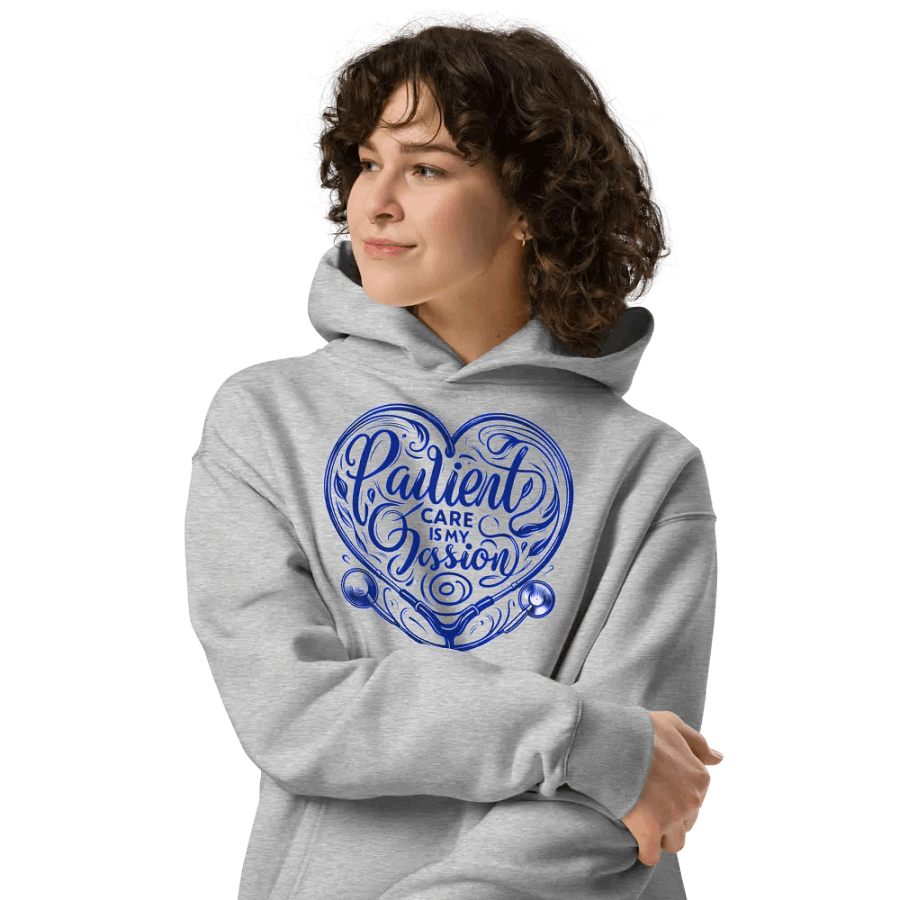 Passion Heart Blue Calligraphy Hoodie product image (4)