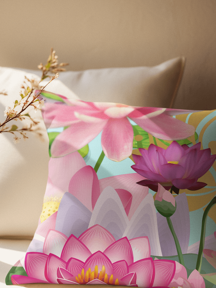 Lotus Pond Premium Pillow product image (3)