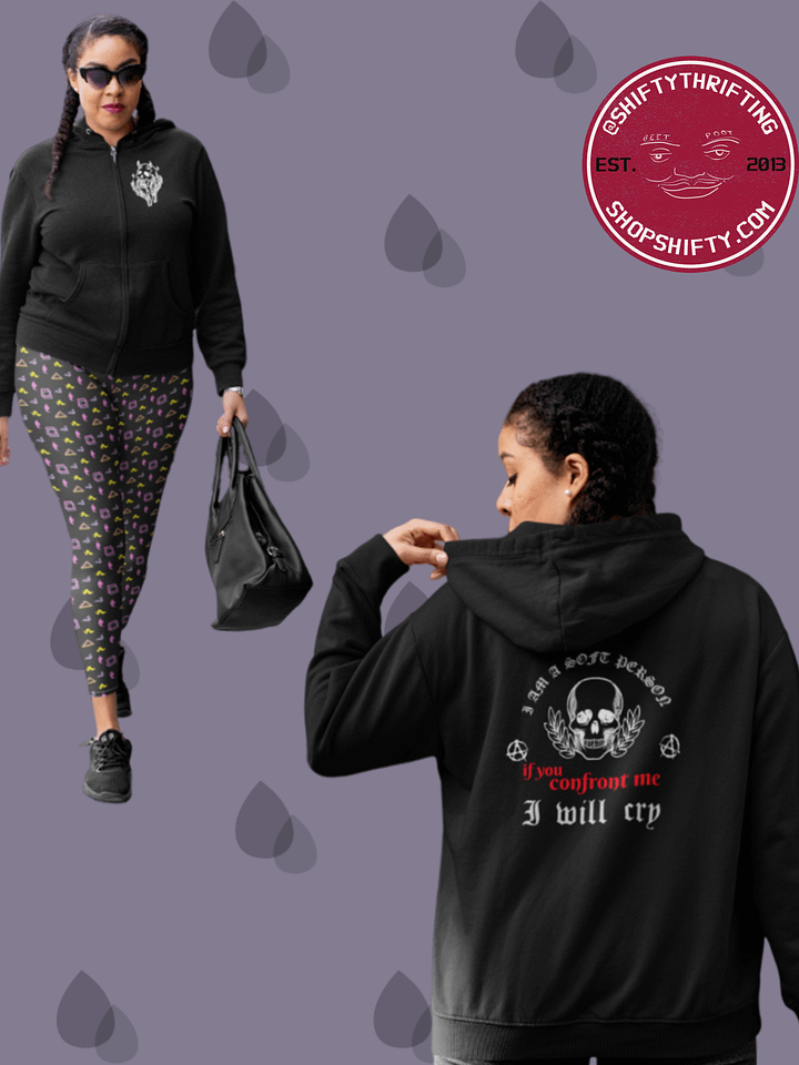 (2 sided) Soft Person zip hoodie product image (1)