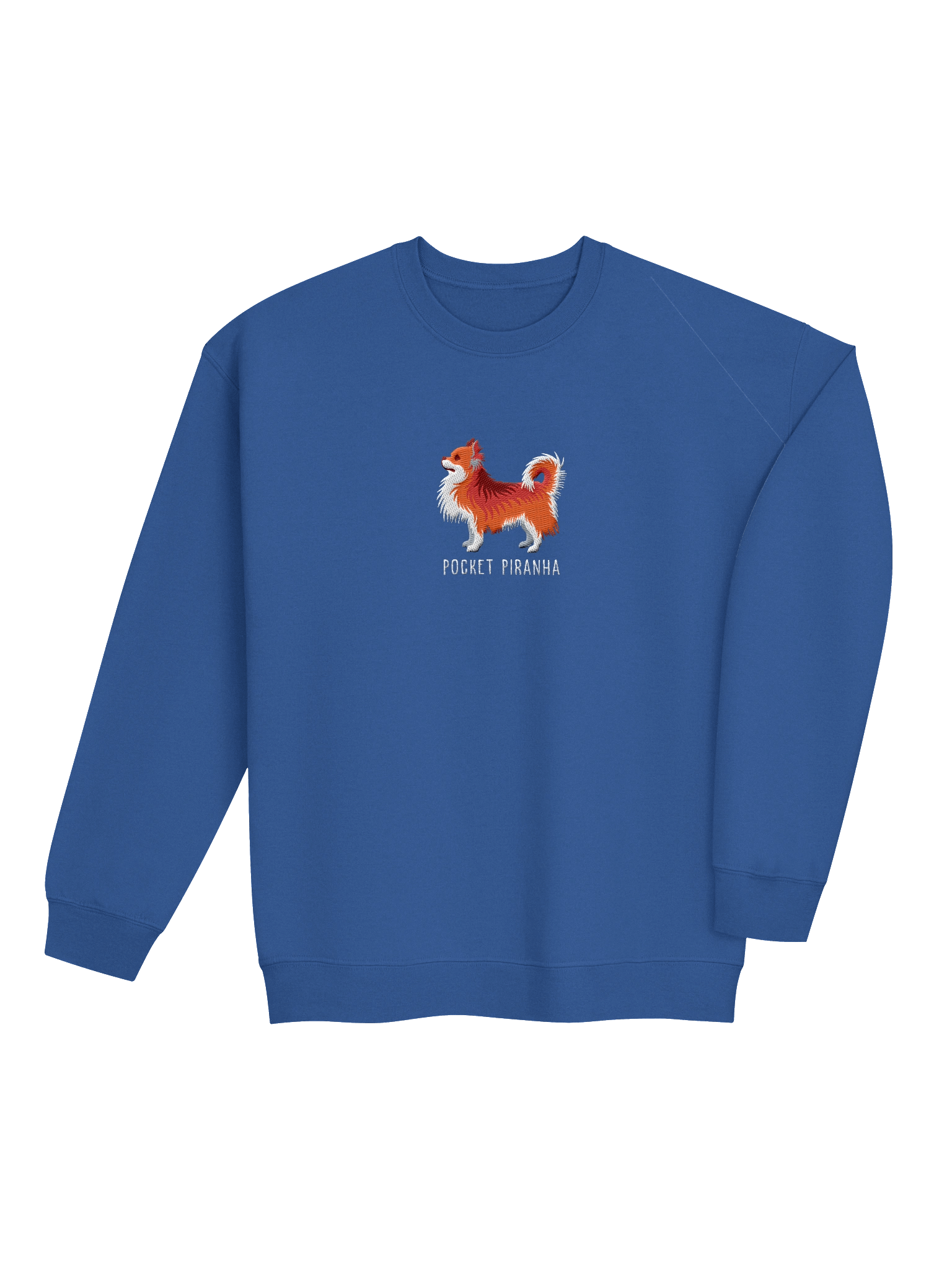 Pocket Piranha Sweatshirt (Embroidered) of a Longhaired Chihuahua(Red) product image (22)