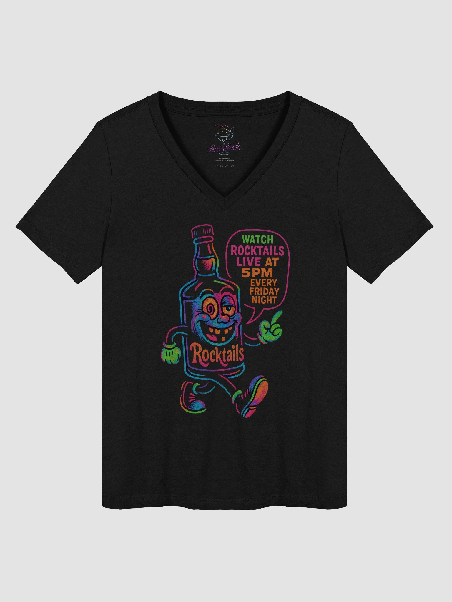 Mr. Bottle "black light" Ladies V-Neck product image (1)