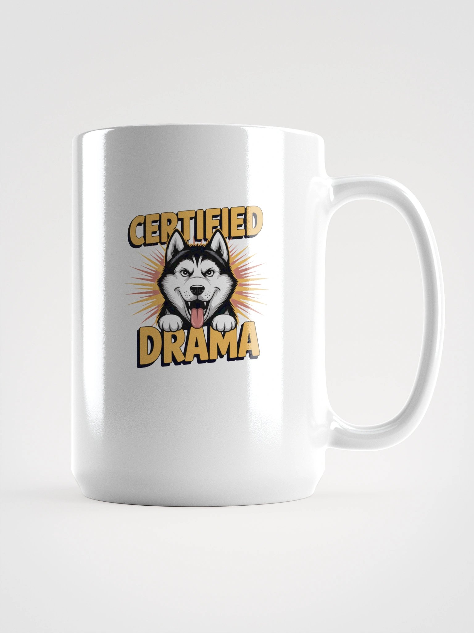 Certified Drama Husky White Glossy Mug product image (2)