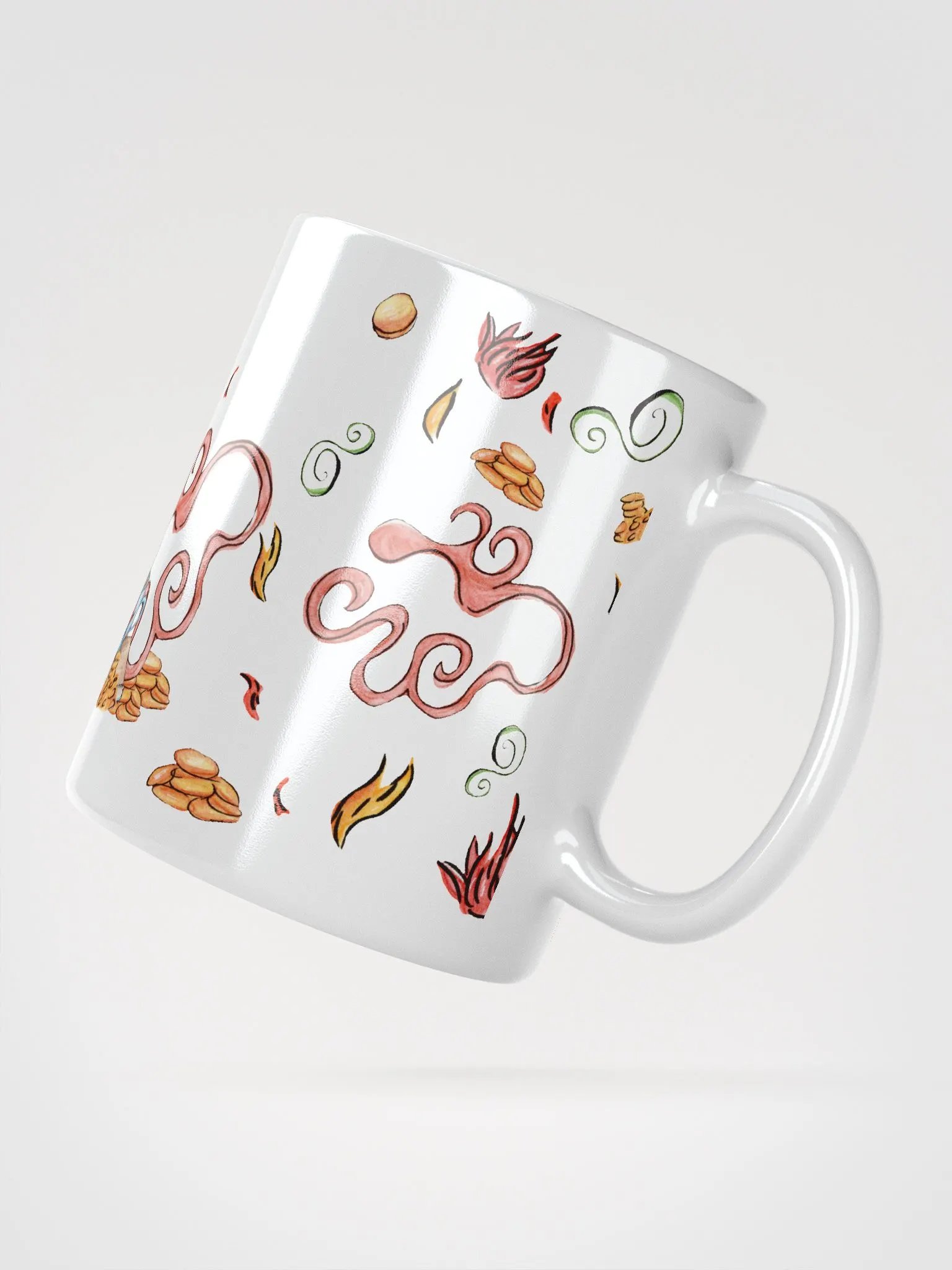 Learning to Breathe Fire Dragon 11 oz White Glossy Mug product image (5)