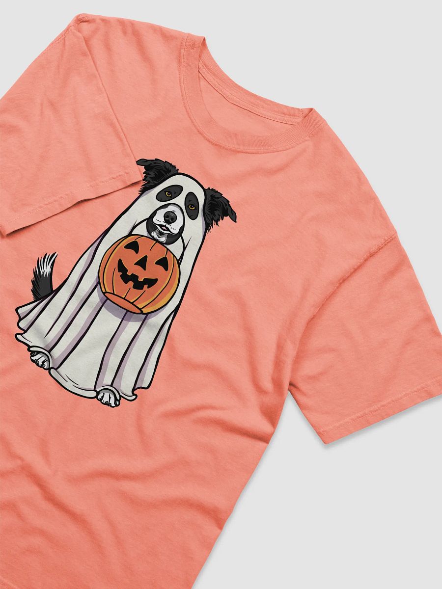 Funny Halloween Border Collie T-Shirt | Funny Border Collie Wearing a Ghost Costume and Holding a Pumpkin Basket product image (21)