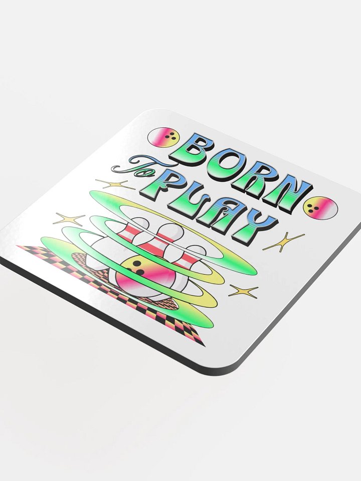 Born To Play Bowling Playful Pins Cork Coaster Set product image (1)
