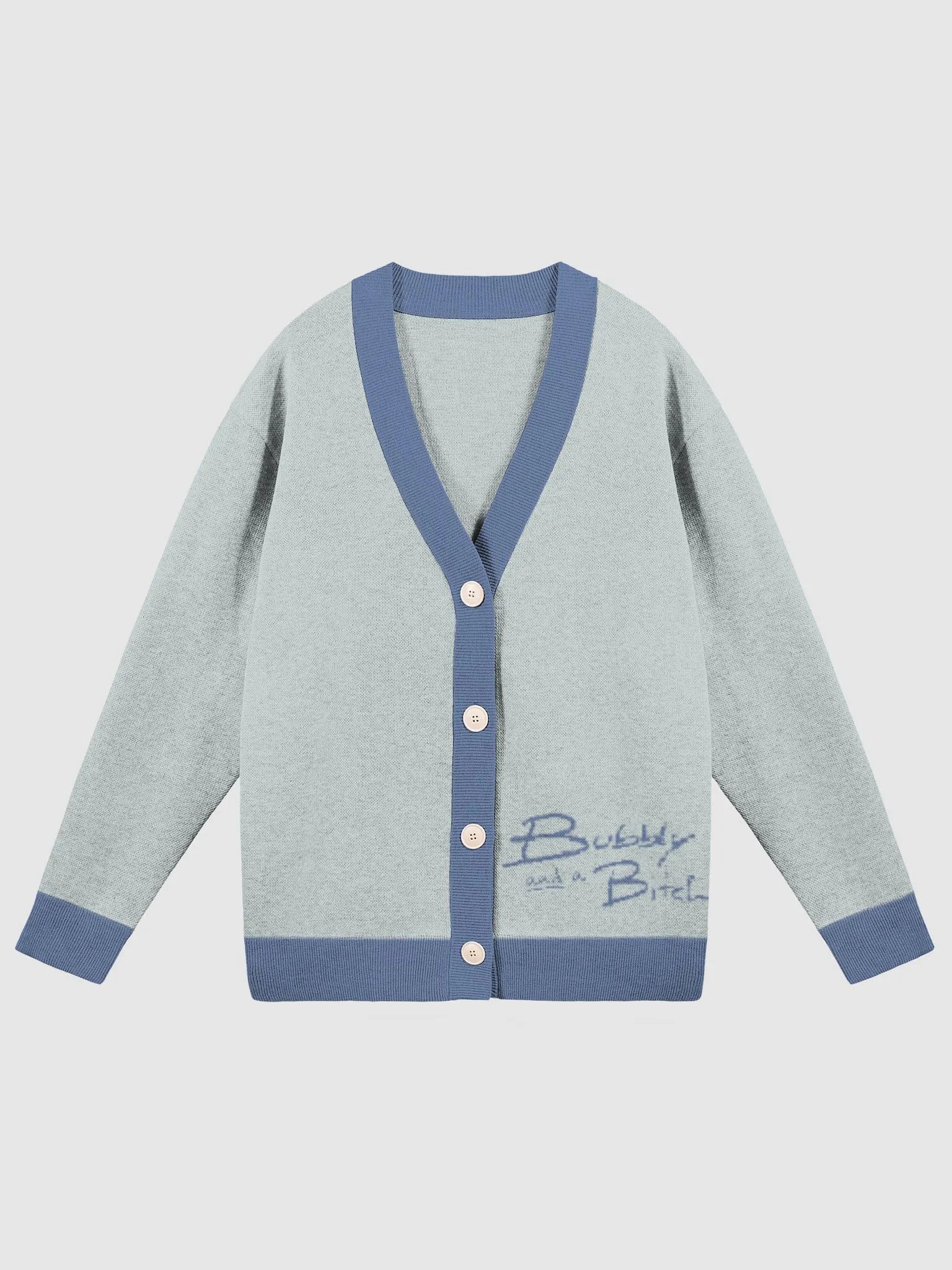 Bubbly and a B*tch (sm. duotone light blue) knitwear cardigan product image (3)