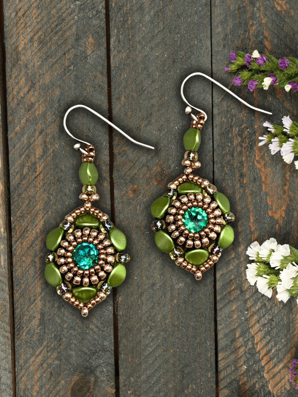 Spellbound Beaded Earrings - Green product image (3)