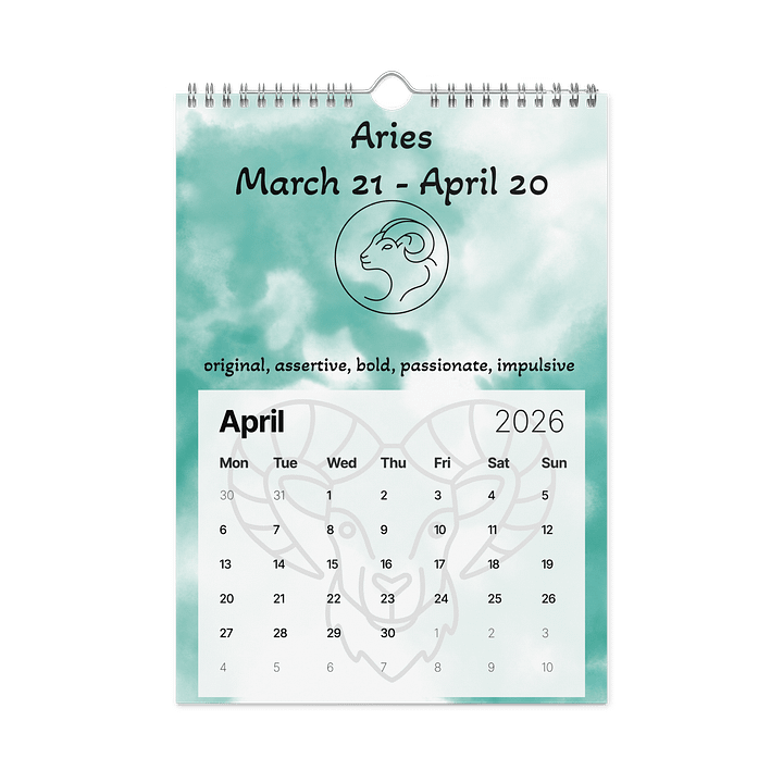 2026 Zodiac Wall Calendar product image (1)