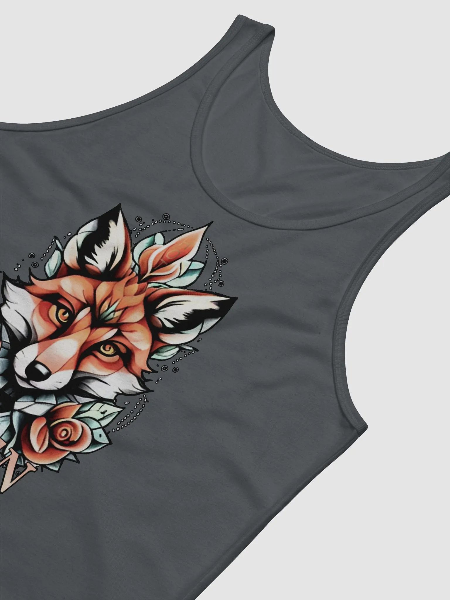 Hot Vixen with roses tattoo art style tank product image (55)