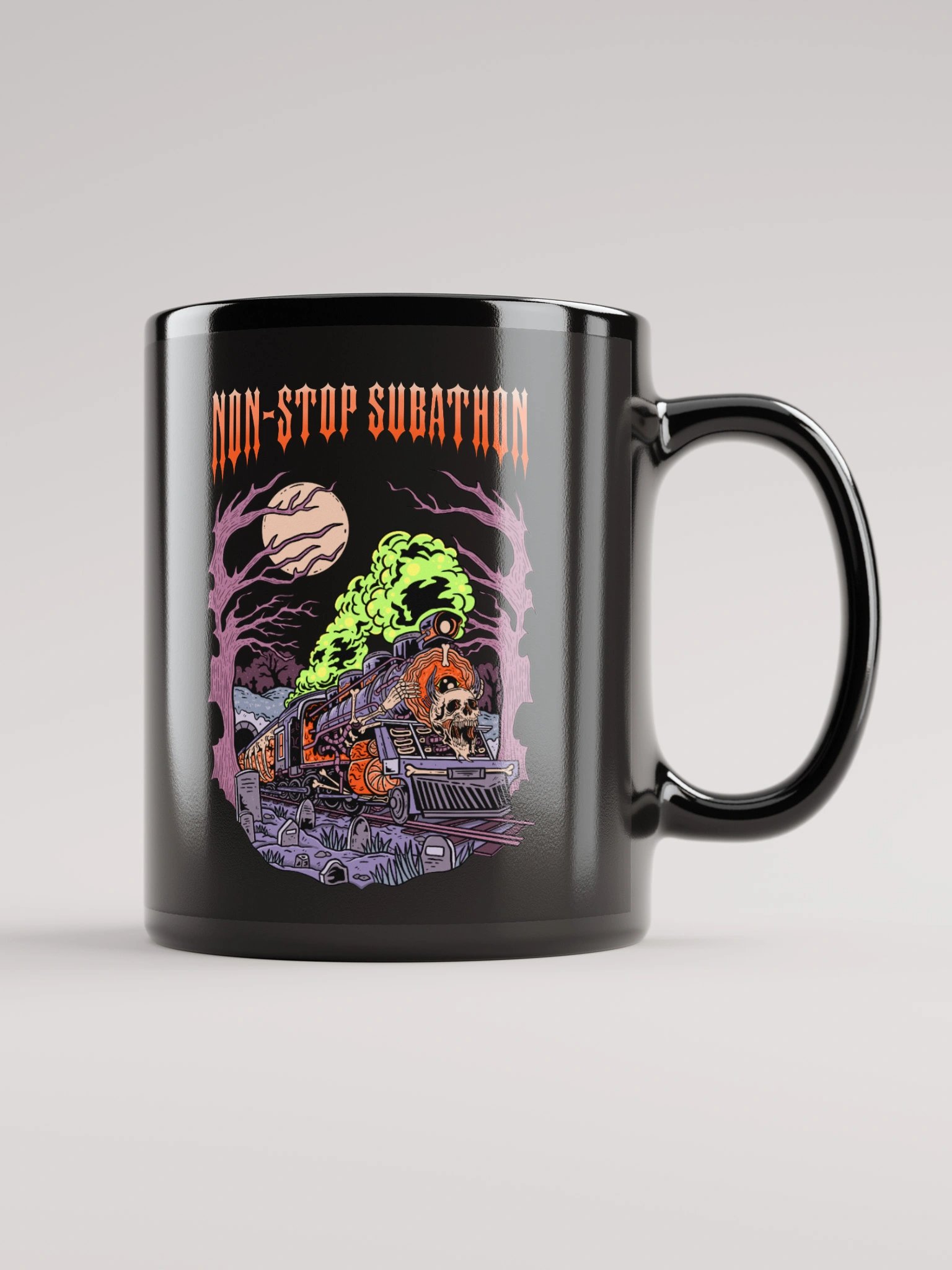 Non-Stop Subathon Black Glossy Mug product image (1)