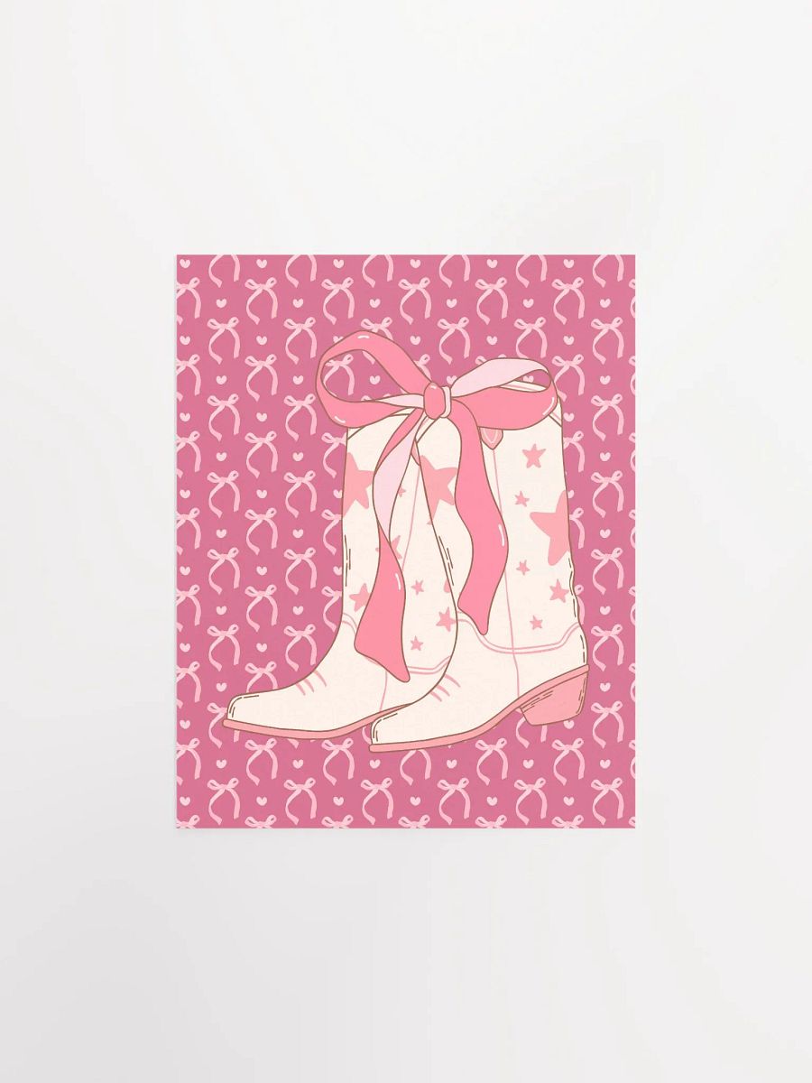 Cowgirl Boots with Pink Ribbon Coquette Art Print product image (26)
