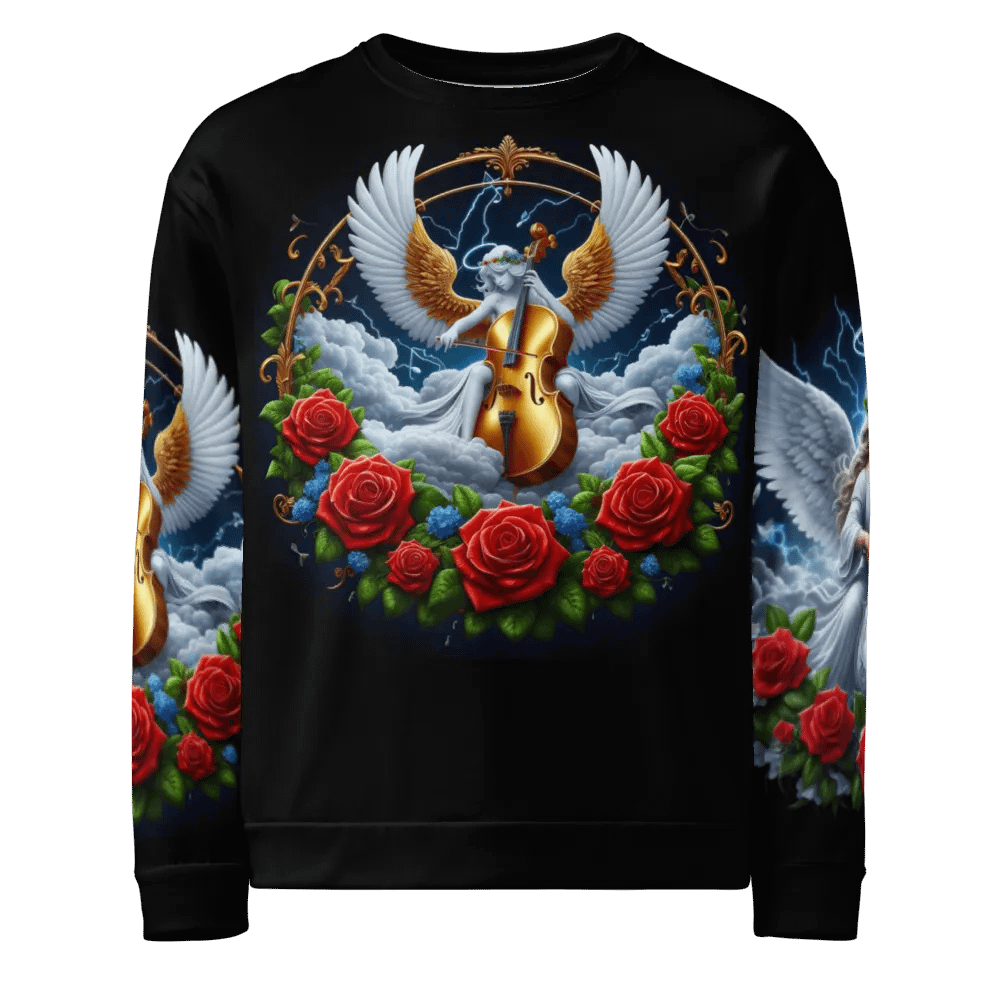 Angels making Music with a Cello - All-Over Unisex Sweatshirt #1 product image (6)