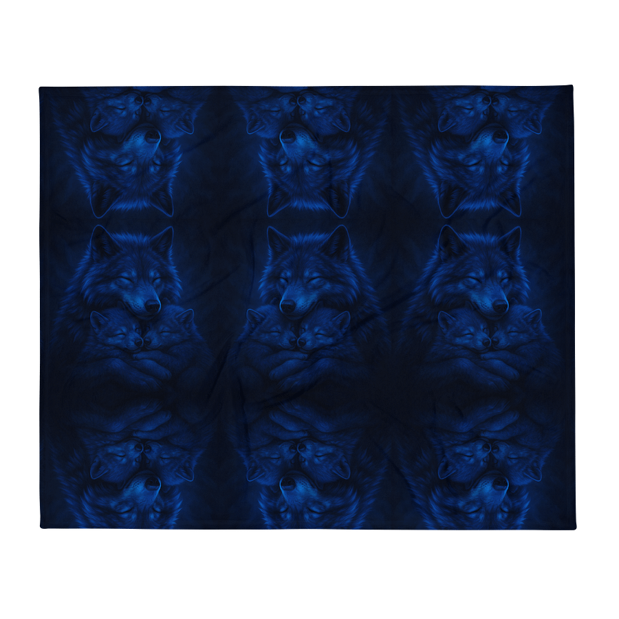 Blue Wolf Throw Blanket product image (2)