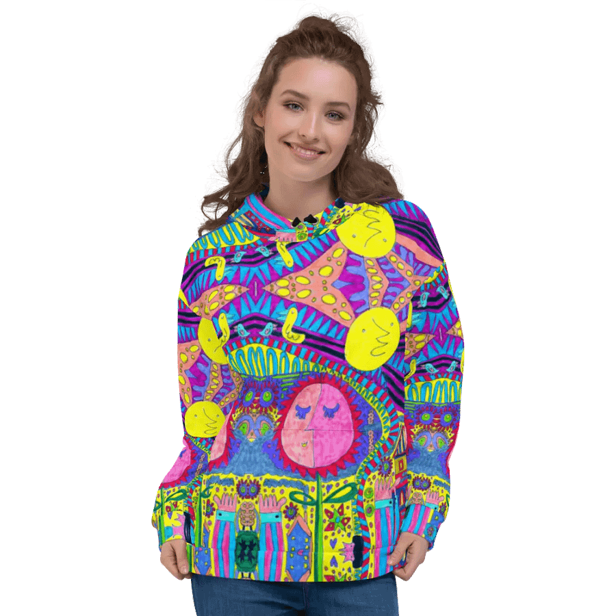Abstract Surreal Doodle Landscape Unisex Pull Over Hoodie product image (4)
