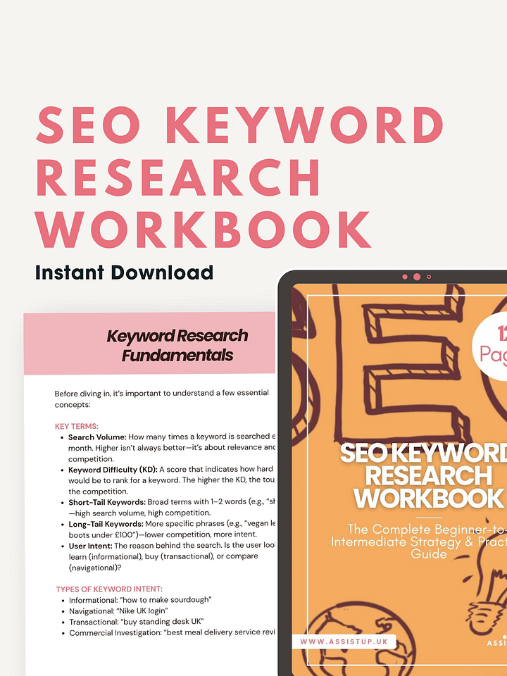 SEO Keyword Research Workbook product image (2)