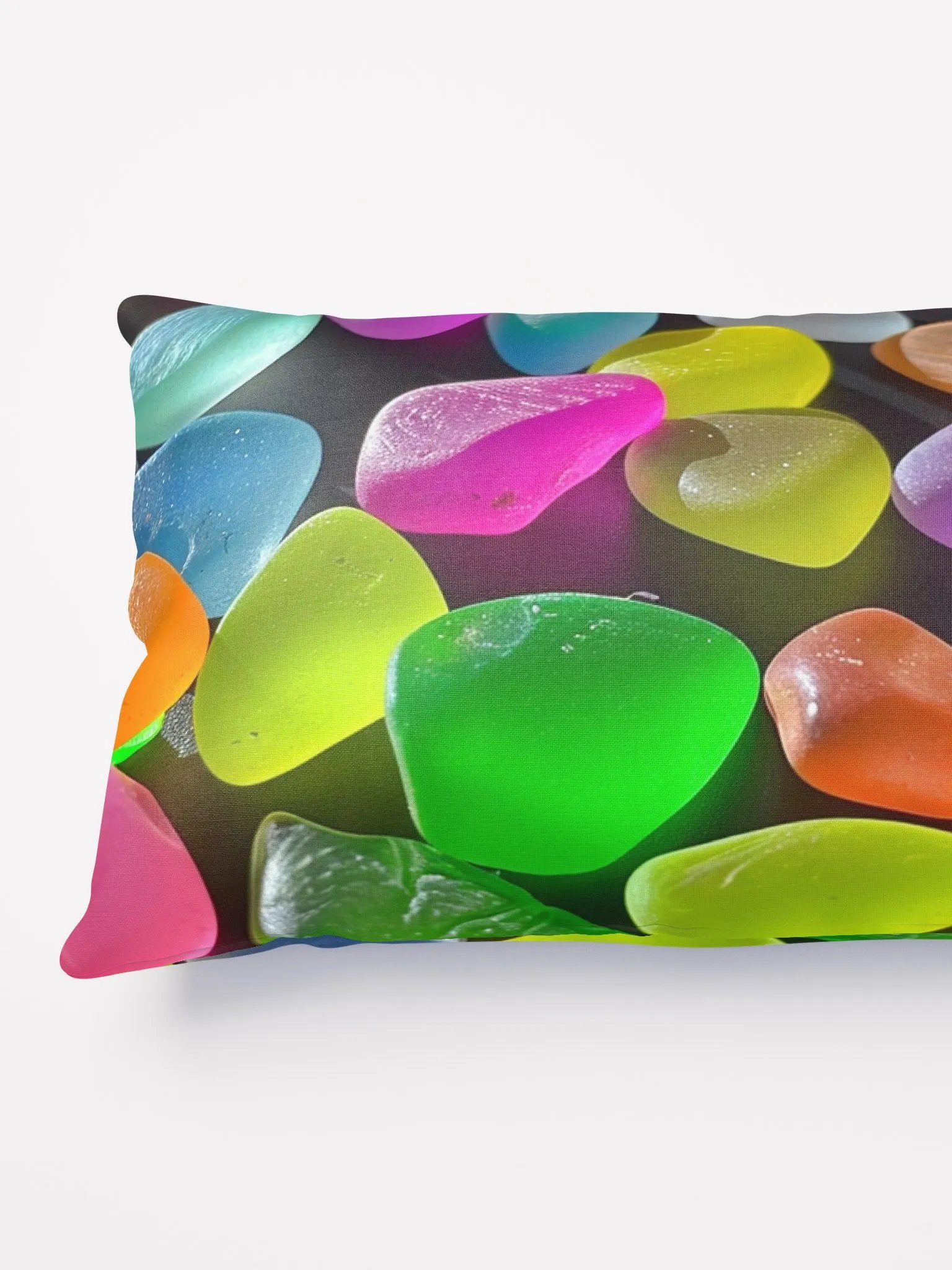 Neon Sea Glass Throw Pillow - Multiple Sizes Available, Easy Care, Fun product image (3)