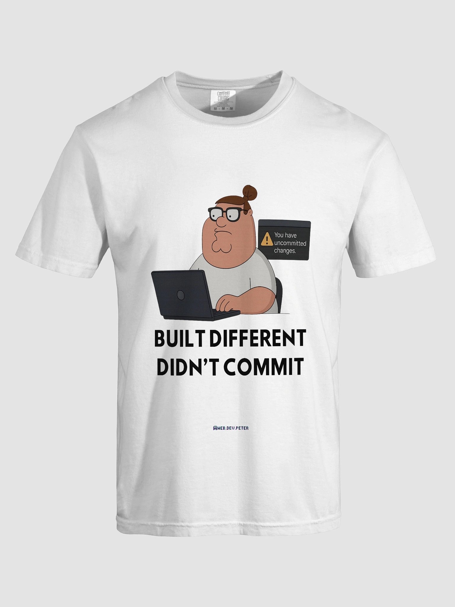 “Didn’t Commit” Developer Tee White product image (96)
