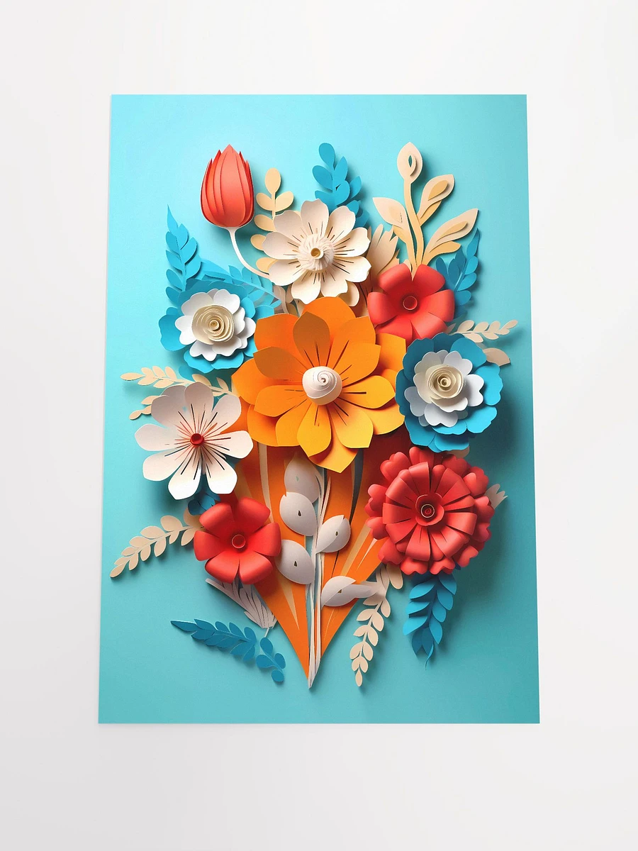 Crafted Blossoms in Bloom - Vibrant 3D Paper Floral Creation Matte Poster product image (3)
