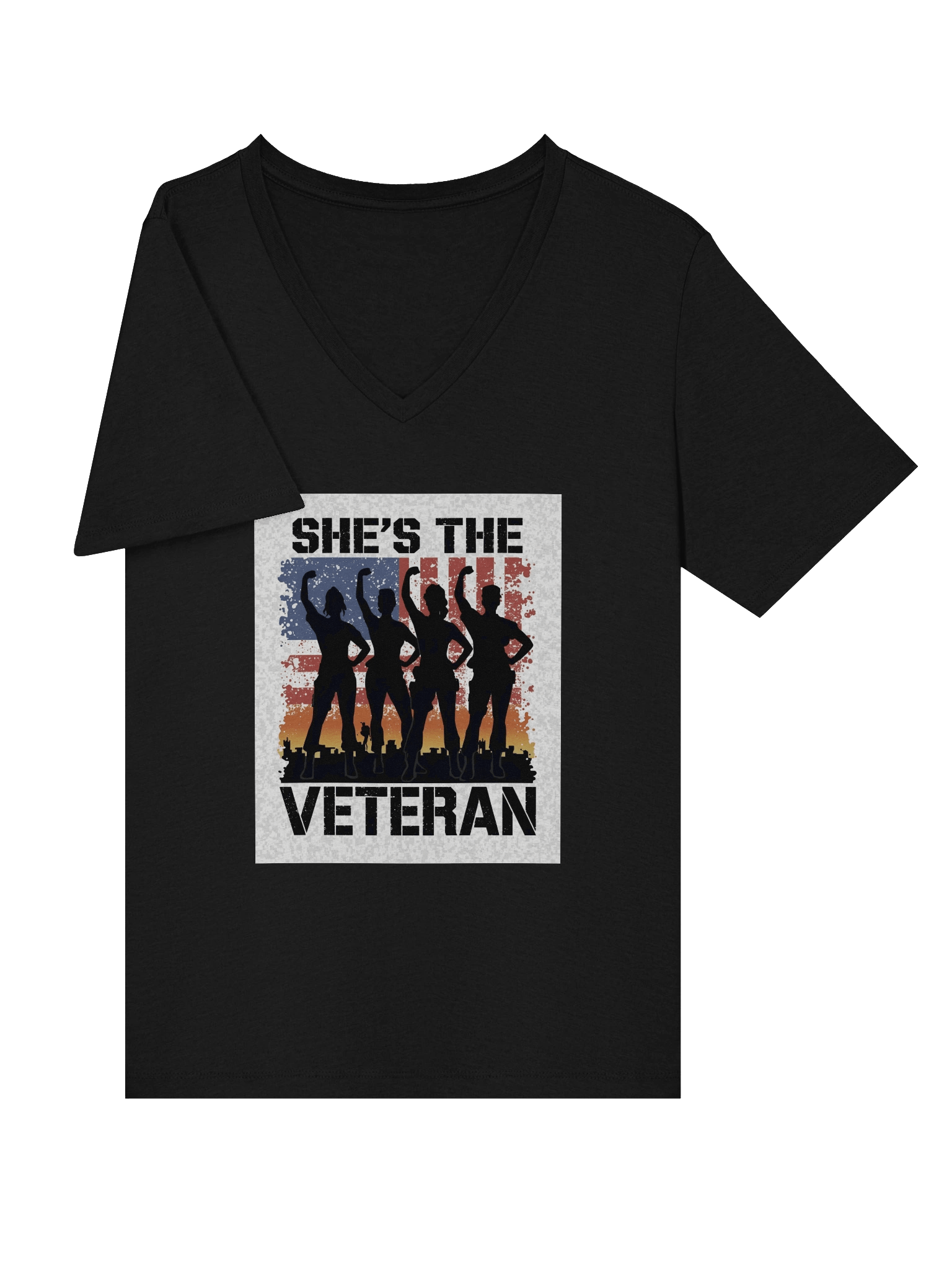 She’s The Veteran Relaxed V-Neck T-Shirt product image (4)