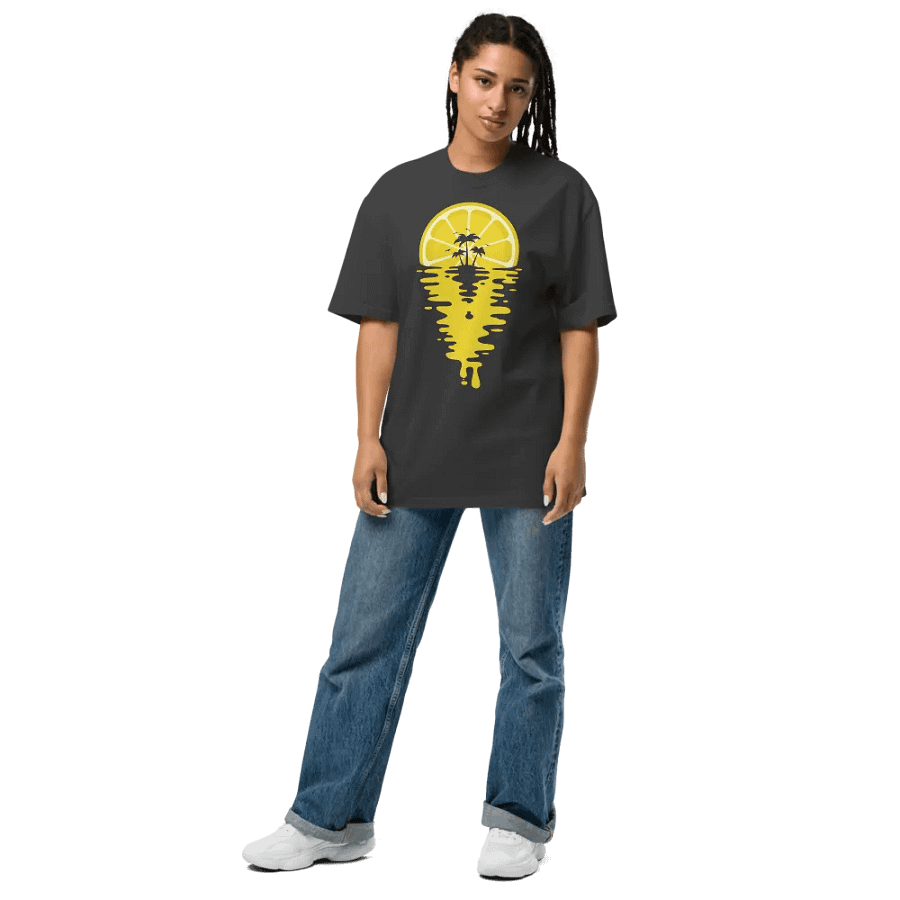Sunset Lemon Vaporwave - Oversized Tee product image (7)