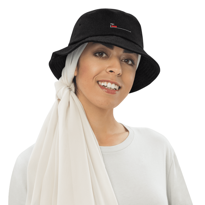 White Healthbar Embroidered on Bucket Hat product image (6)